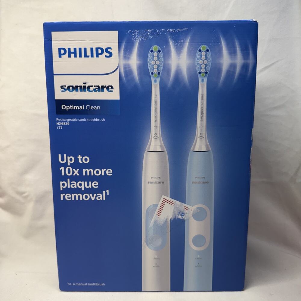 Philips Sonicare Optimal Clean Sonic Power Toothbrush Set NEW Distressed Box